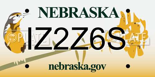 IZ2Z6S Nebraska License Plate