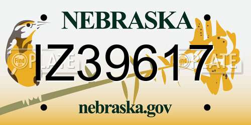 IZ39617 Nebraska License Plate
