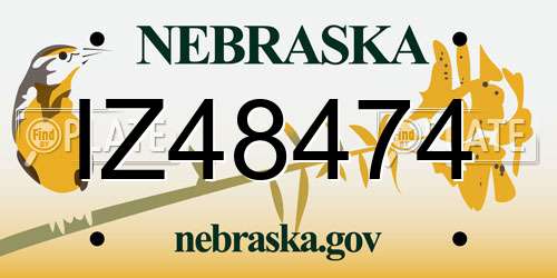 IZ48474 Nebraska License Plate