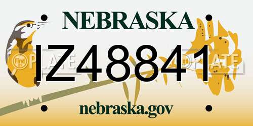 IZ48841 Nebraska License Plate