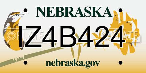 IZ4B424 Nebraska License Plate