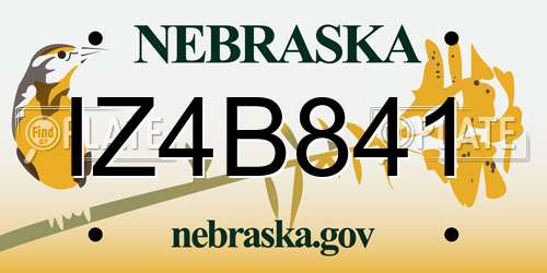 IZ4B841 Nebraska License Plate