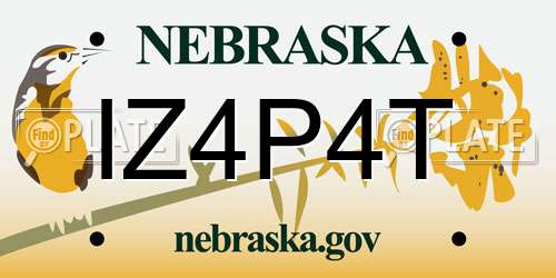 IZ4P4T Nebraska License Plate