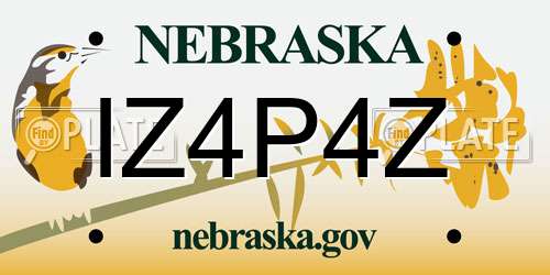 IZ4P4Z Nebraska License Plate