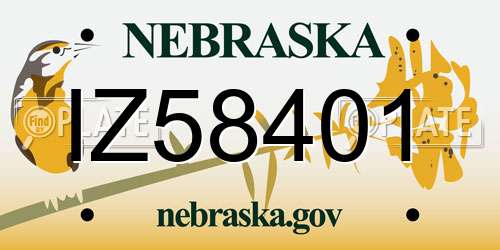 IZ58401 Nebraska License Plate
