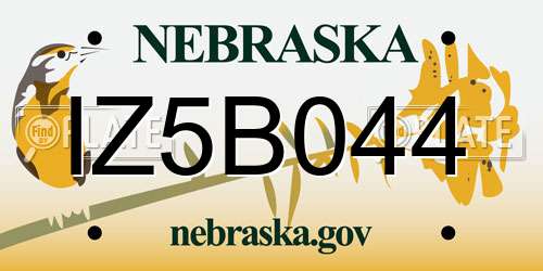 IZ5B044 Nebraska License Plate