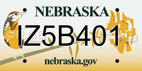 IZ5B401 Nebraska License Plate