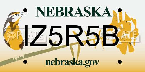 IZ5R5B Nebraska License Plate