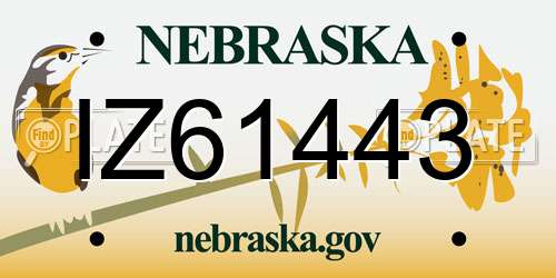 IZ61443 Nebraska License Plate