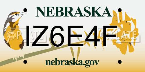 IZ6E4F Nebraska License Plate
