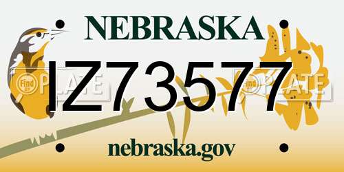IZ73577 Nebraska License Plate
