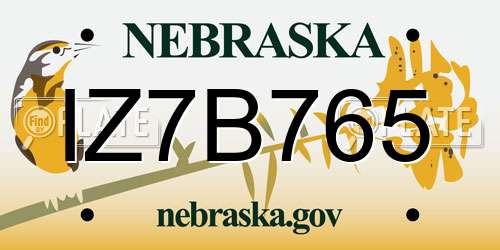 IZ7B765 Nebraska License Plate