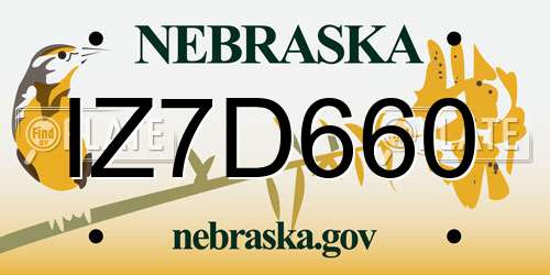 IZ7D660 Nebraska License Plate