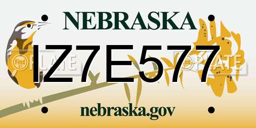 IZ7E577 Nebraska License Plate