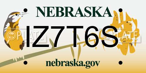 IZ7T6S Nebraska License Plate