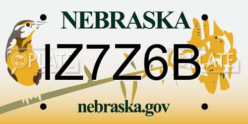 IZ7Z6B Nebraska License Plate