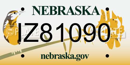 IZ81090 Nebraska License Plate