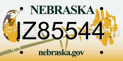 IZ85544 Nebraska License Plate