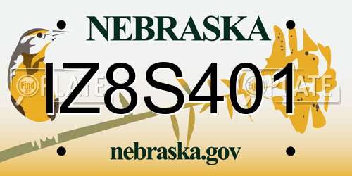IZ8S401 Nebraska License Plate
