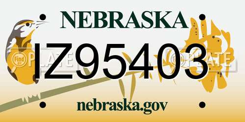 IZ95403 Nebraska License Plate