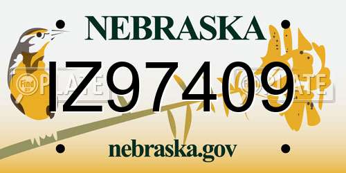 IZ97409 Nebraska License Plate