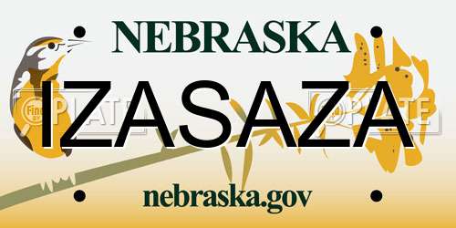 IZASAZA Nebraska License Plate