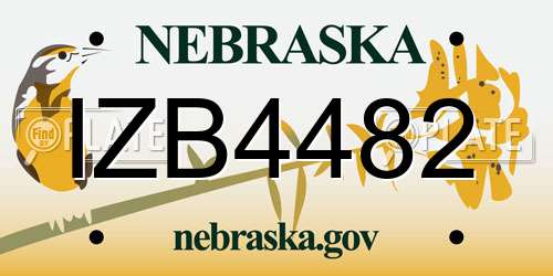 IZB4482 Nebraska License Plate