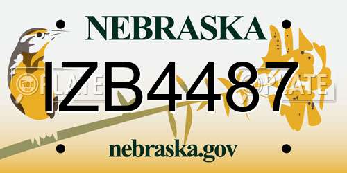 IZB4487 Nebraska License Plate