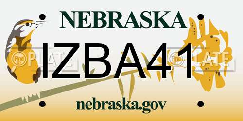 IZBA41 Nebraska License Plate