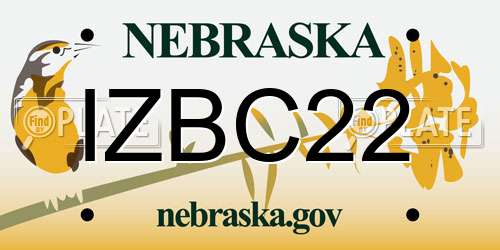 IZBC22 Nebraska License Plate