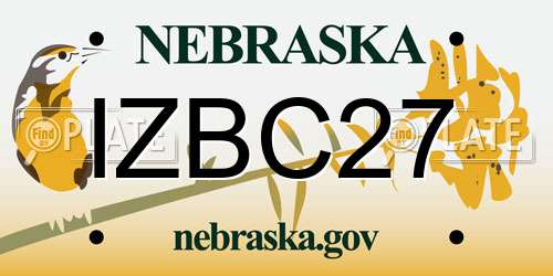 IZBC27 Nebraska License Plate