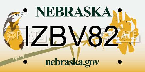IZBV82 Nebraska License Plate