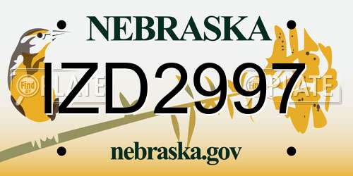 IZD2997 Nebraska License Plate