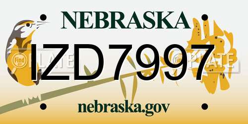 IZD7997 Nebraska License Plate