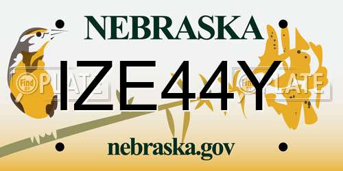 IZE44Y Nebraska License Plate