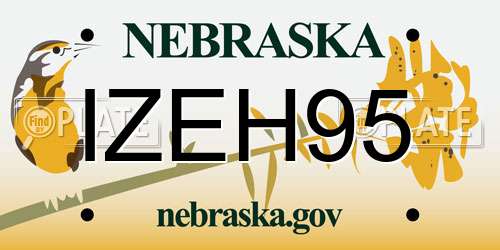 IZEH95 Nebraska License Plate