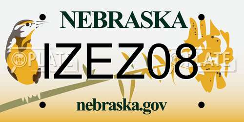 IZEZ08 Nebraska License Plate