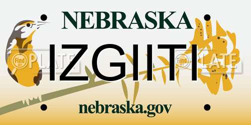IZGIITI Nebraska License Plate