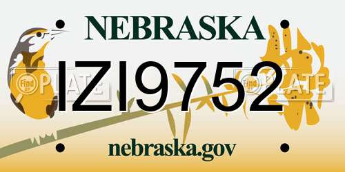 IZI9752 Nebraska License Plate