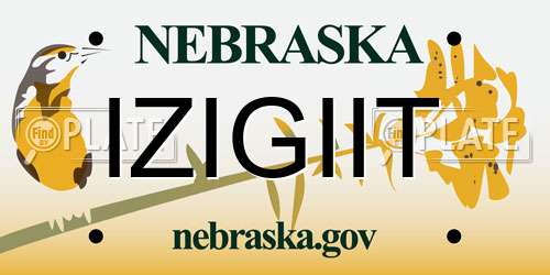 IZIGIIT Nebraska License Plate