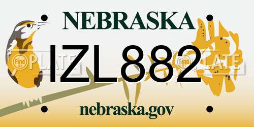 IZL882 Nebraska License Plate