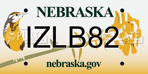 IZLB82 Nebraska License Plate