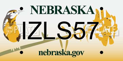 IZLS57 Nebraska License Plate