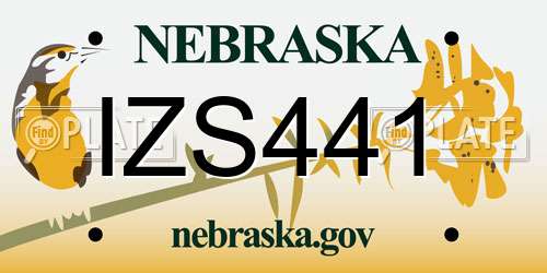 IZS441 Nebraska License Plate