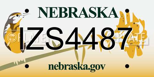 IZS4487 Nebraska License Plate