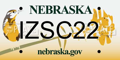 IZSC22 Nebraska License Plate