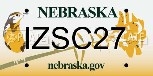 IZSC27 Nebraska License Plate