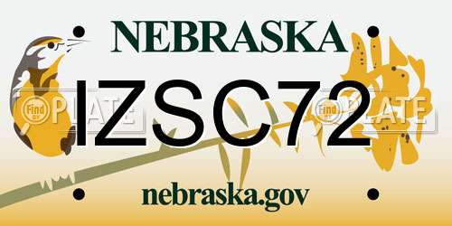 IZSC72 Nebraska License Plate