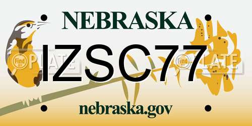 IZSC77 Nebraska License Plate