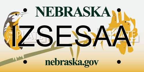 IZSESAA Nebraska License Plate